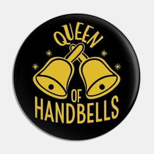 Queen Of Handbells Gold Design Pin