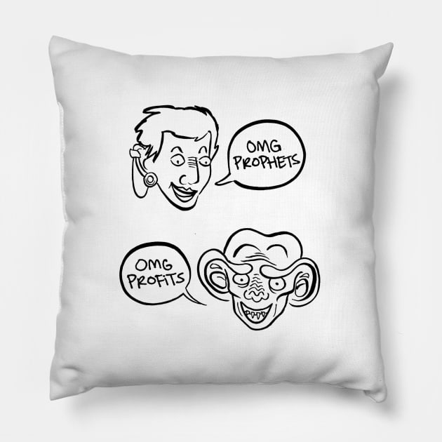 Prophets & Profits Pillow by Maritsa Patrinos