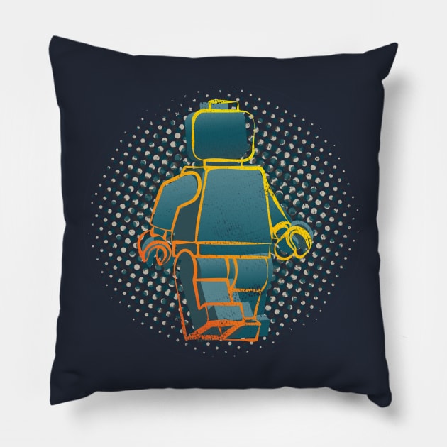 Retro Fig Blue Pillow by Dallen Powell Designs 