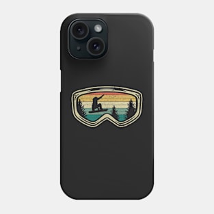 Snowboard Googles Distressed Big Air Silhouette Retro Trees Phone Case