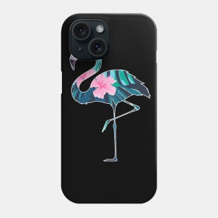 Flamingo with Tropical leaves Pattern, Love Flamingos Phone Case