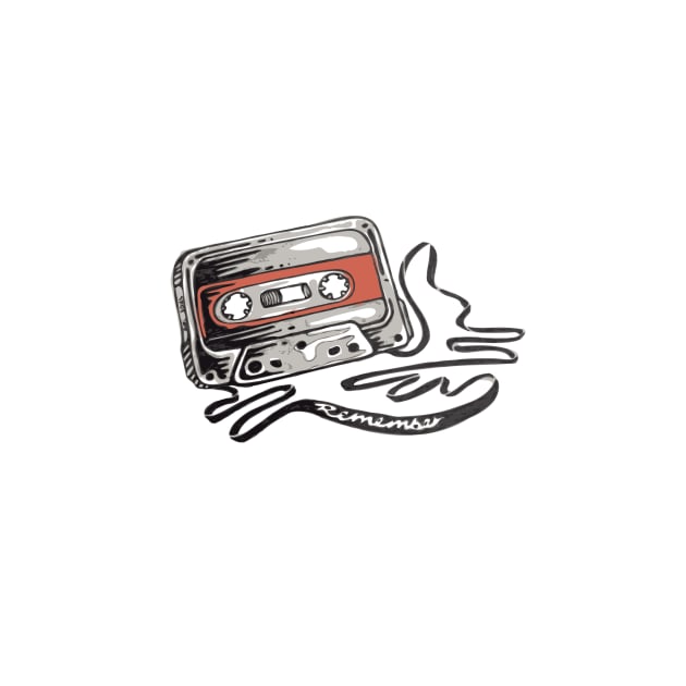 Cassette retro illustration by bernardojbp