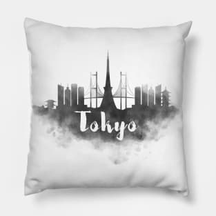 Tokyo watercolor Pillow