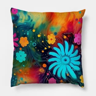 Rainbow flowers Pillow