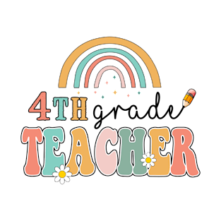 4th Grade Teacher Rainbow Leapord Back to School T-Shirt