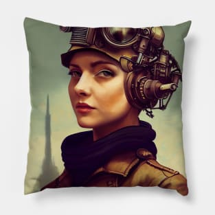 Diesel Punk Female Operator Pillow