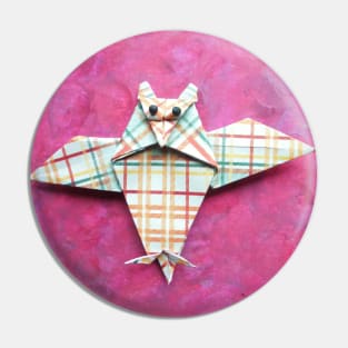 Origami plaid owl Pin