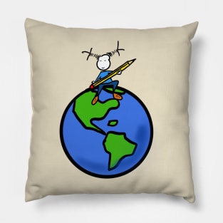 World drawing Pillow