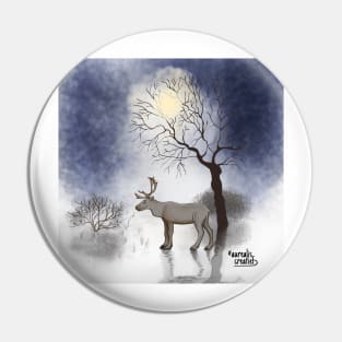 Reindeer landscape Pin