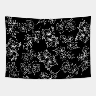 Flower Pattern white Tapestry