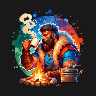 Warrior Sipping Brew T-Shirt