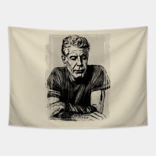 Anthony Bourdain Vintage Halftones Black Tapestry