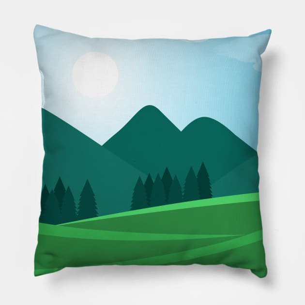 Summer hills Pillow by TheLouisa