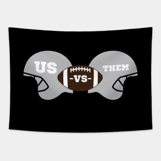 US vs Them Football Game Tapestry