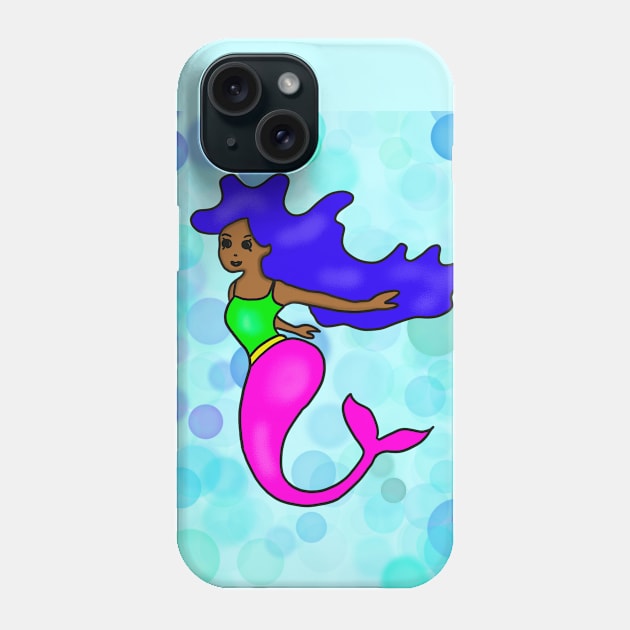 Cute Rainbow African American Mermaid Phone Case by blackartmattersshop