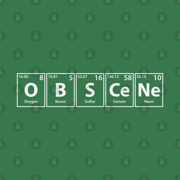 Obscene (O-B-S-Ce-Ne) Periodic Elements Spelling by cerebrands