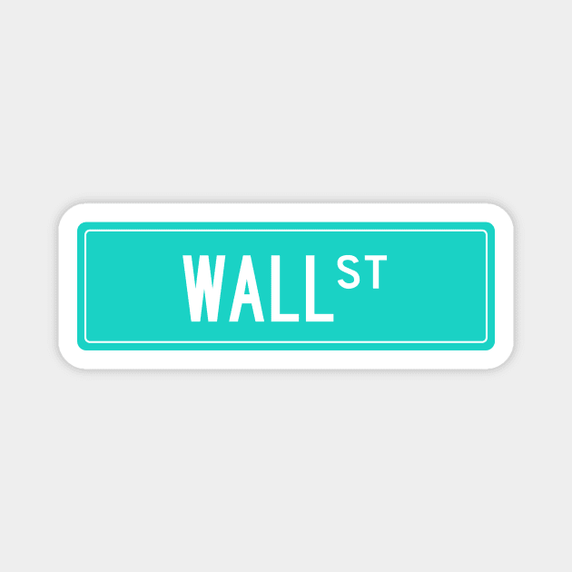 Wall st teal Magnet by annacush