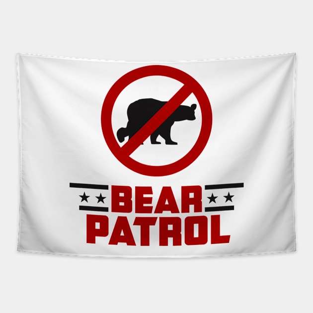 Bear Patrol (Black) Tapestry by winstongambro