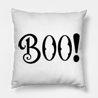 Boo! Retro Vintage Halloween Typography Pillow