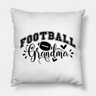 Football Grandma black Pillow