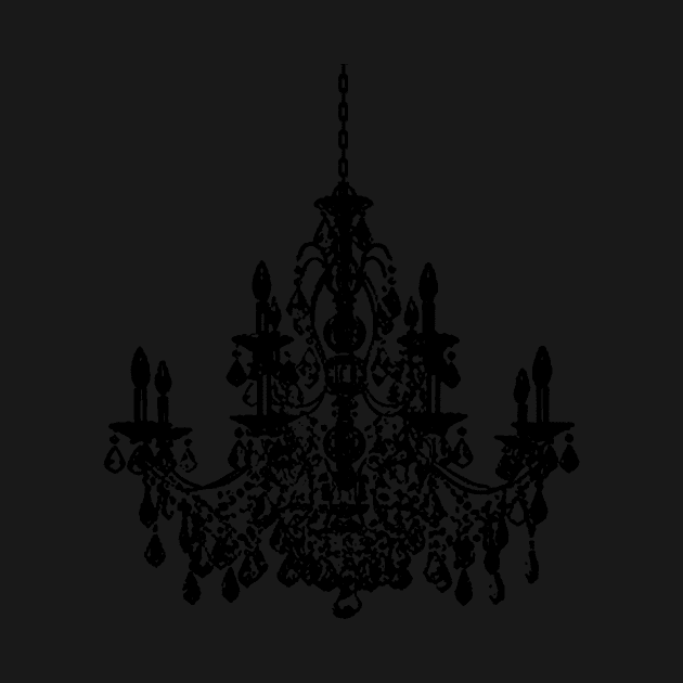 Crystal Chandelier Black Silhouette by PixDezines