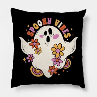 Retro Spooky Vibes // Vintage Halloween Groovy Ghost Pillow