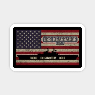 Kearsarge LHD-3 Wasp-class Amphibious Assault Ship Vintage USA American Flag Gift Magnet