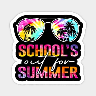 Schools Out For Summer Last Day Of School Teacher Tie Dye Magnet