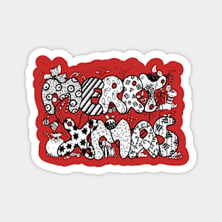 Merry Xmas Aussie Tangle with Coloured Background Magnet