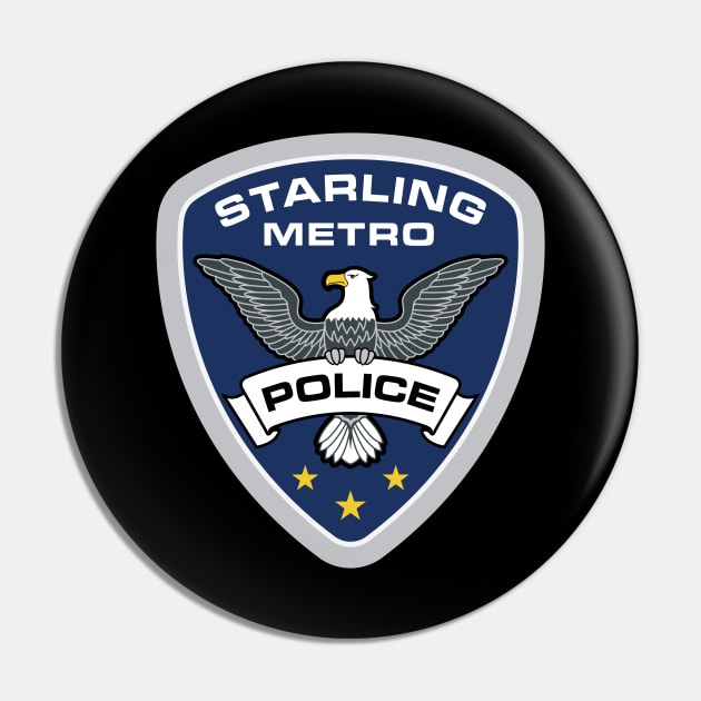 STARLING POLICE (arrow) Pin by LuksTEES