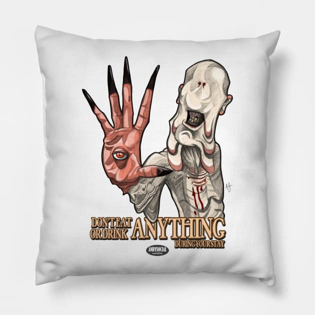 The Pale Man Pillow by AndysocialIndustries