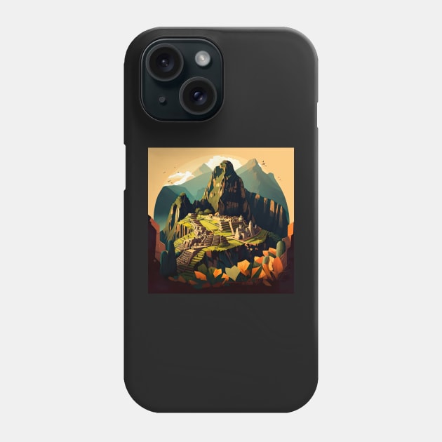 Machu Picchu Peru Illustration Drawing Phone Case by unrealartwork