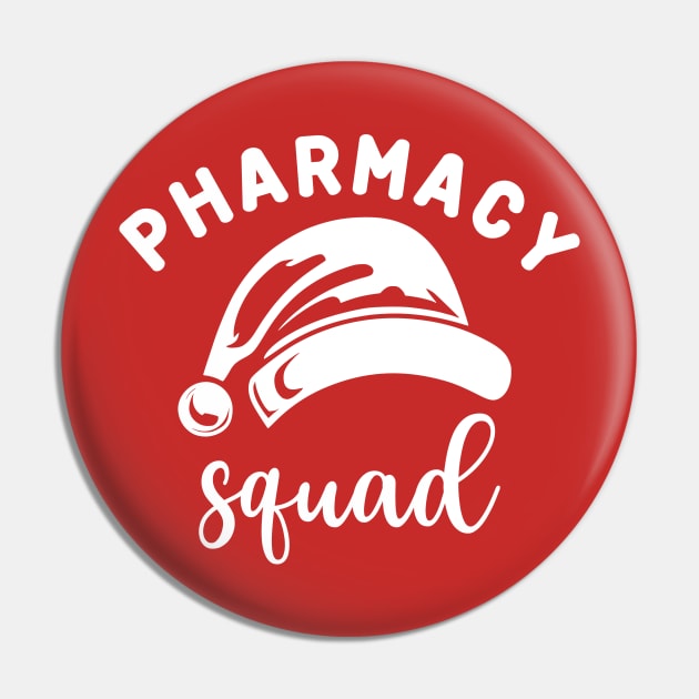 Pharmacy Squad Santa Hat White Text Pin by JaussZ