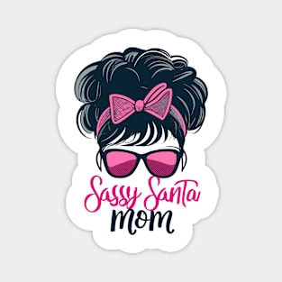 "Sassy Santa Mom Silhouette" - Funny Christmas Mom Magnet