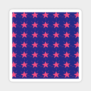 Pink Stars Pattern Magnet