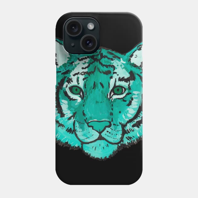 Green tiger Phone Case by deadblackpony