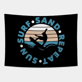 Sun surf sand repeat Tapestry