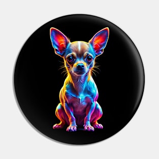 Neon Glow Chihuahua Dog Breed Pin