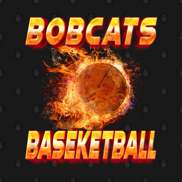 Vintage Basketball Colorful Bobcats Beautiful Name Teams by Irwin Bradtke