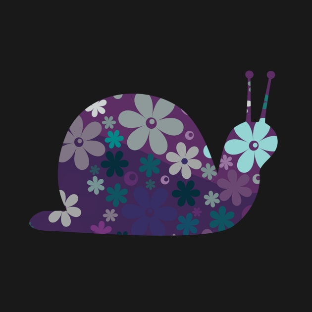 Funky Floral Snail by LangleyDesigns