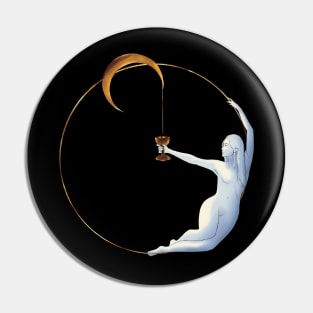 Moon Goddess | Ace of Cups | Crescent Moon Chalice | Witchy | Tarot | Oracle Pin