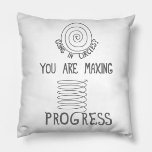 Inspirational Circle Progress Affirmation Pillow