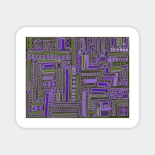 Wacky Maze - Purple, Lavender, Mossy Green, and Forest Green Magnet