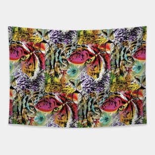 Colorful Tigers Tapestry