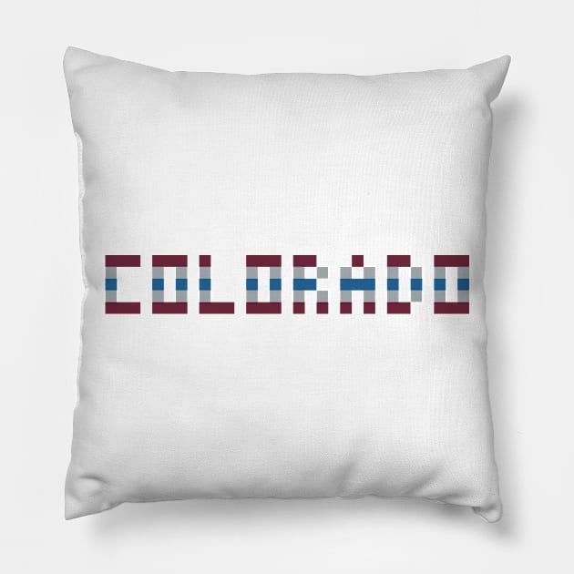 Pixel Hockey State Colorado 2017 Pillow by gkillerb