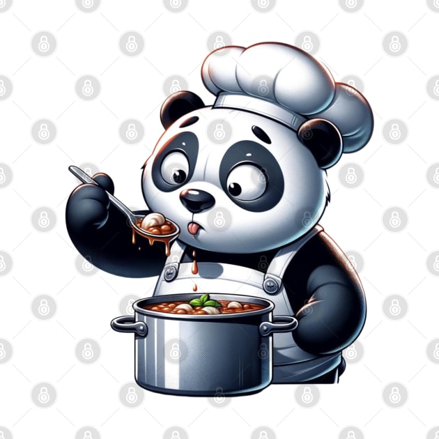 hef Panda - Culinary Maestro - Adorable Cooking Panda Shirt by vk09design