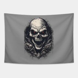 Sinister Dominion Evil Skull Red Eyes Dark Art Tapestry