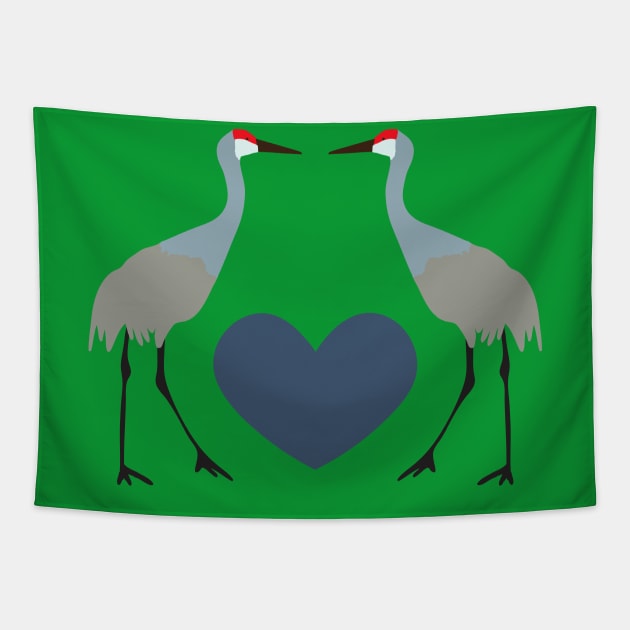 Sandhill cranes Tapestry by Jennifer Ladd