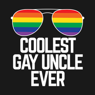 COOLEST GAY UNCLE EVER Rainbow Gay Pride Flag Gift T-Shirt