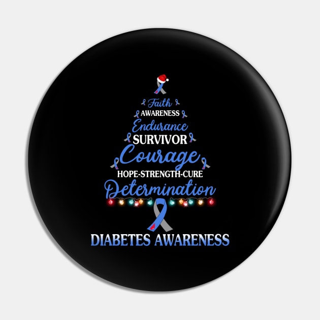 Faith Awareness Endurance Diabetes Awareness Christmas Tree Pin by HomerNewbergereq